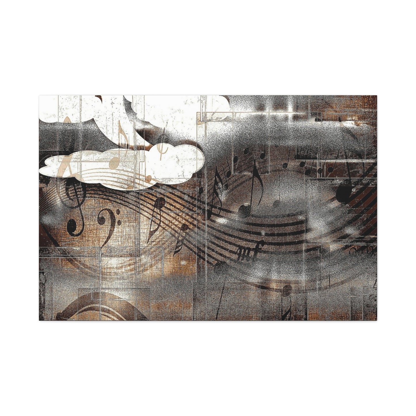 Abstract Musical Notes Matte Stretched Canvas Art (1.25")