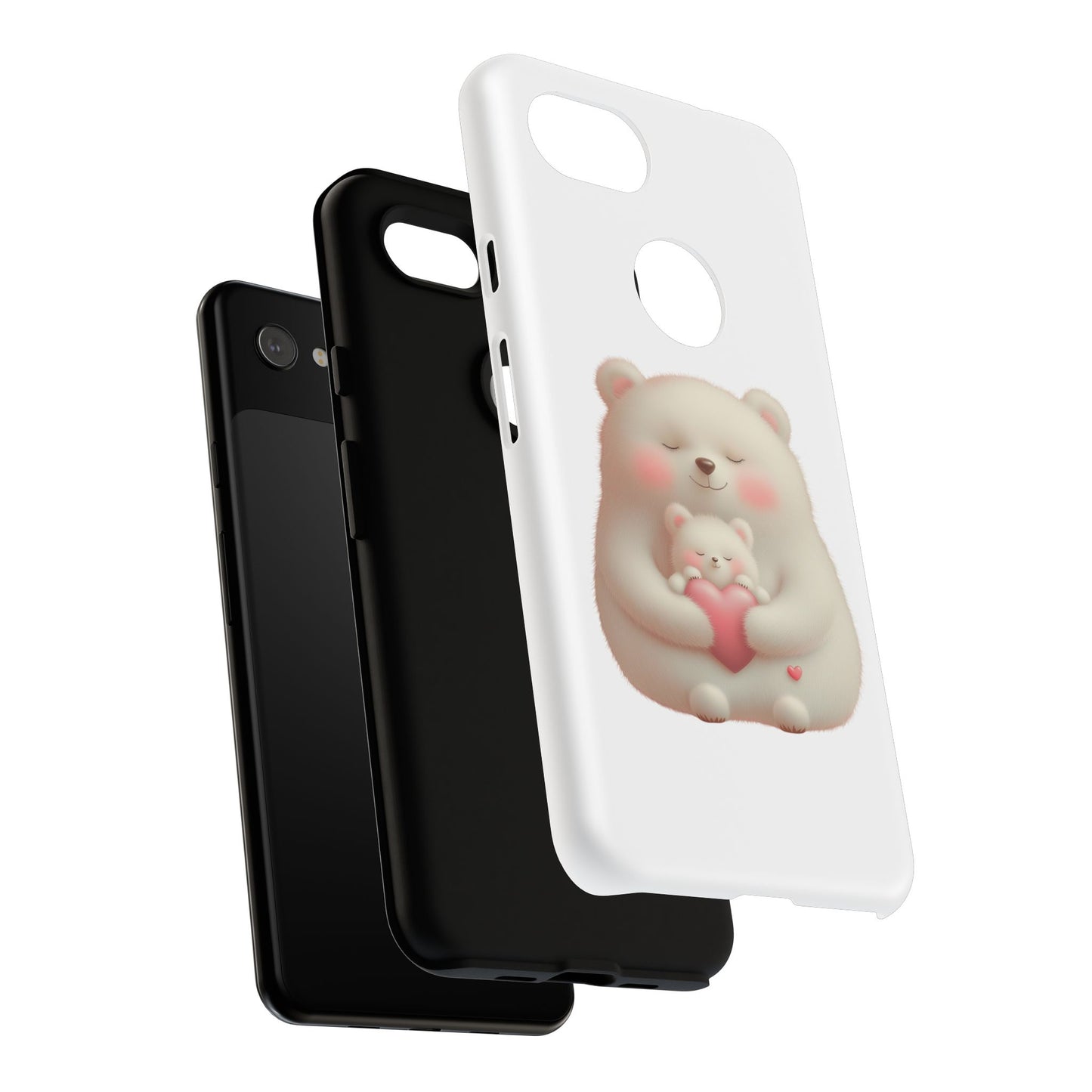 Cute Bear Phone Case, Tough Cases, Animal Lover Gift, Kids Accessories, Mother’s Day, Heartwarming Design