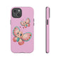 Cute Butterfly Phone Case, Tough Phone Cover, Girly Phone Accessory, Unique Gift for Her, Kids Phone Case, Floral Design Case