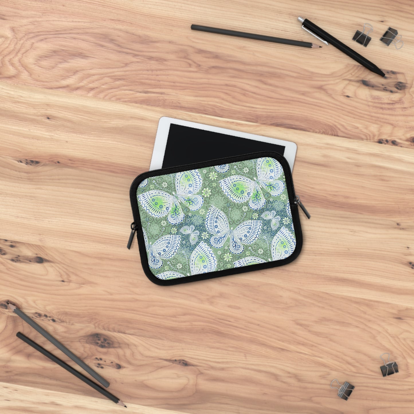 Butterfly Pattern Laptop Sleeve, Eco-Friendly Laptop Case, Computer Bag, Gift for Her, Personalized Tech Accessory