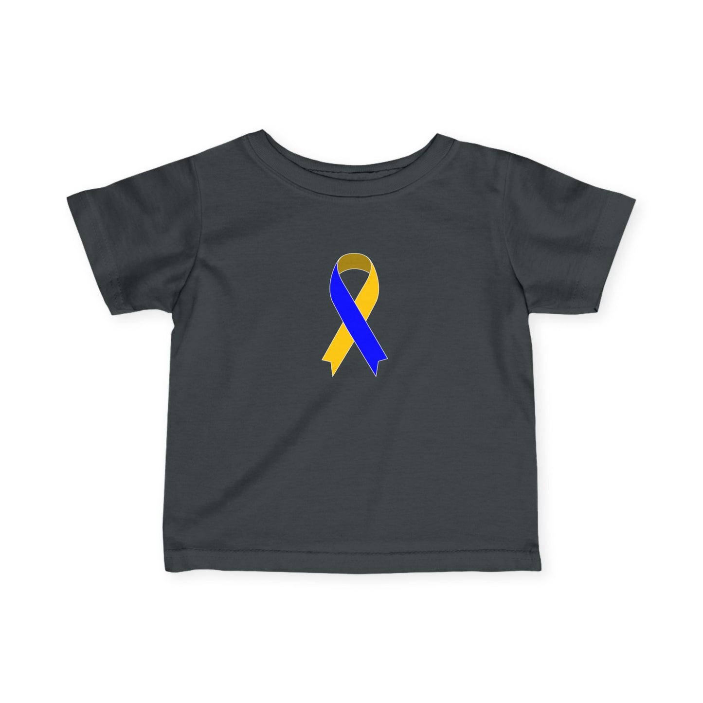 Infant Fine Jersey Tee with Blue and Yellow Ribbon, Cute Baby T-Shirt, Baby Shower Gift, Toddler Apparel, Infant Outfit, Newborn Clothes