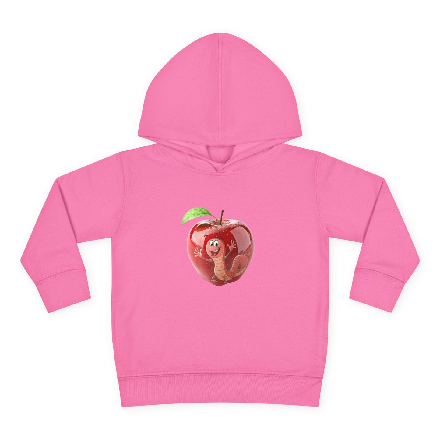 Cute Apple Toddler Pullover Fleece Hoodie - Cozy, Fun, Playful Kidswear, Perfect Gift for Birthdays, Play Dates, or Fall Outings