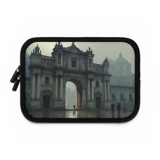 Elegant Vintage Laptop Sleeve with Architectural Design, Computer Case, Tech Accessory, Gift for Students, Stylish Electronics Protection