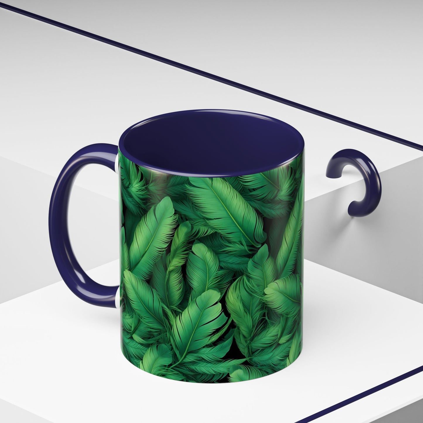 Tropical Leaf Coffee Mug - Green Botanical Drinkware, Ideal Gift for Nature Lovers, Home Decor, Tropical Theme, Eco-Friendly Beverage