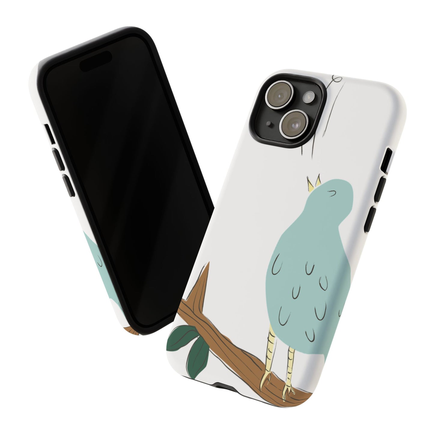 Birdsong Phone Case — Cute Blue Bird on Branch Protective Case