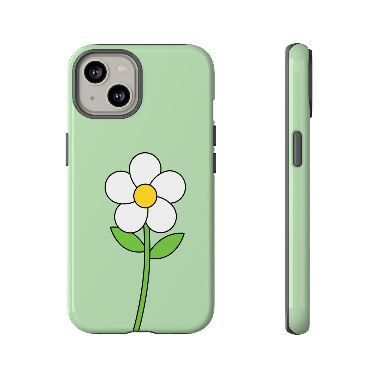 Floral Phone Case - Tough Cases for Nature Lovers, Cute Green Flower Design, iPhone Cover, Gift for Her, Spring Accessories
