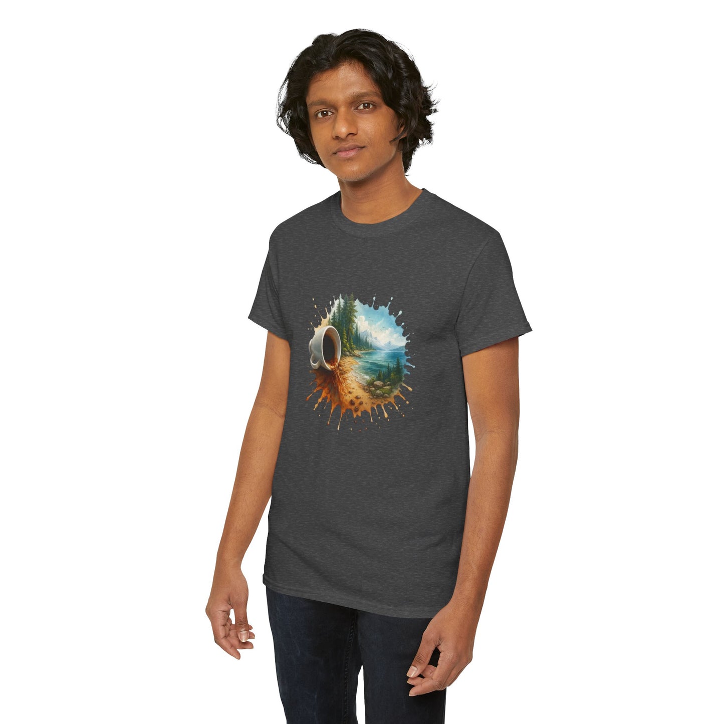 Nature-Inspired Unisex Heavy Cotton Tee, Casual Outfit, Gift for Nature Lovers, Camping Apparel, Outdoor Adventure Shirt