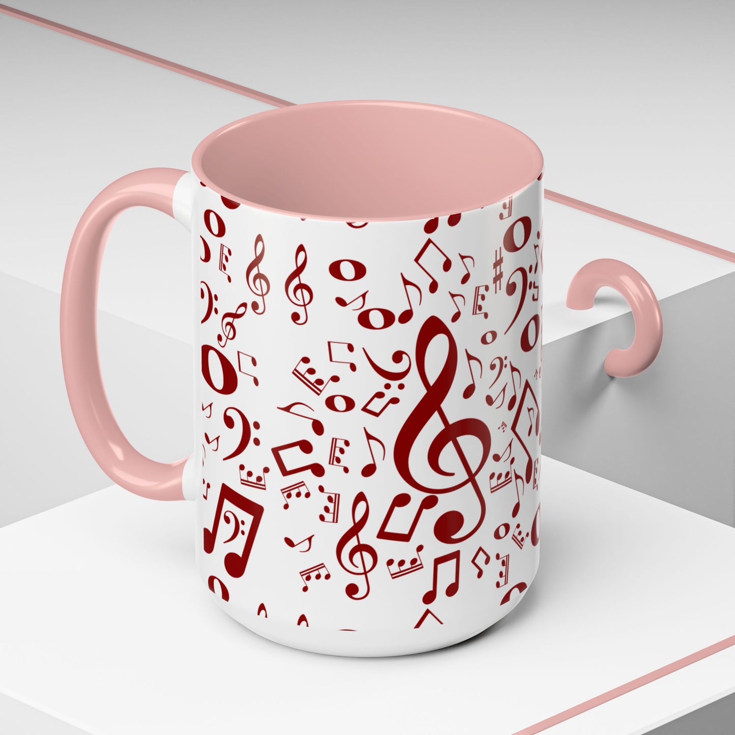 Accent Coffee Mug (11, 15oz) - Musical Notes