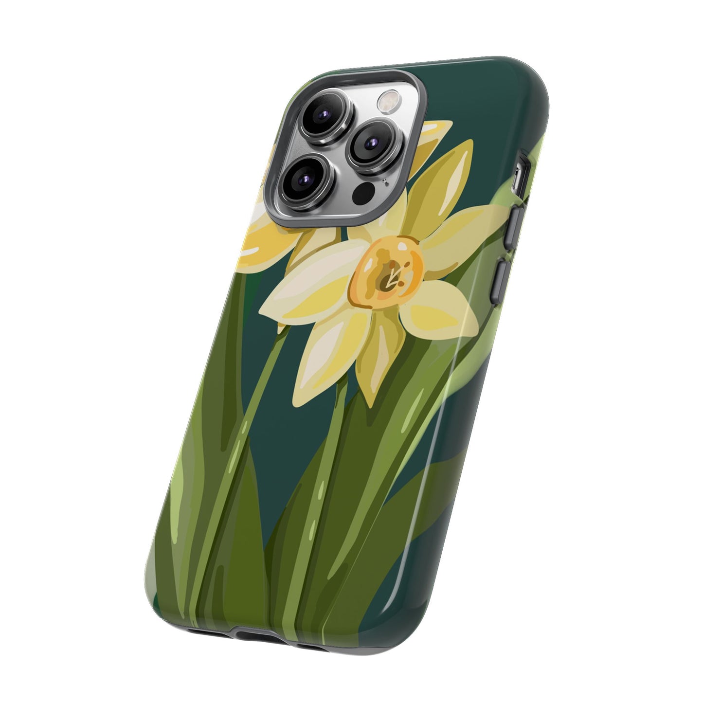 Floral Phone Case - Yellow Daffodil Design, Tough Phone Cover, Spring Decor, Floral Gift, Nature-Inspired Accessories