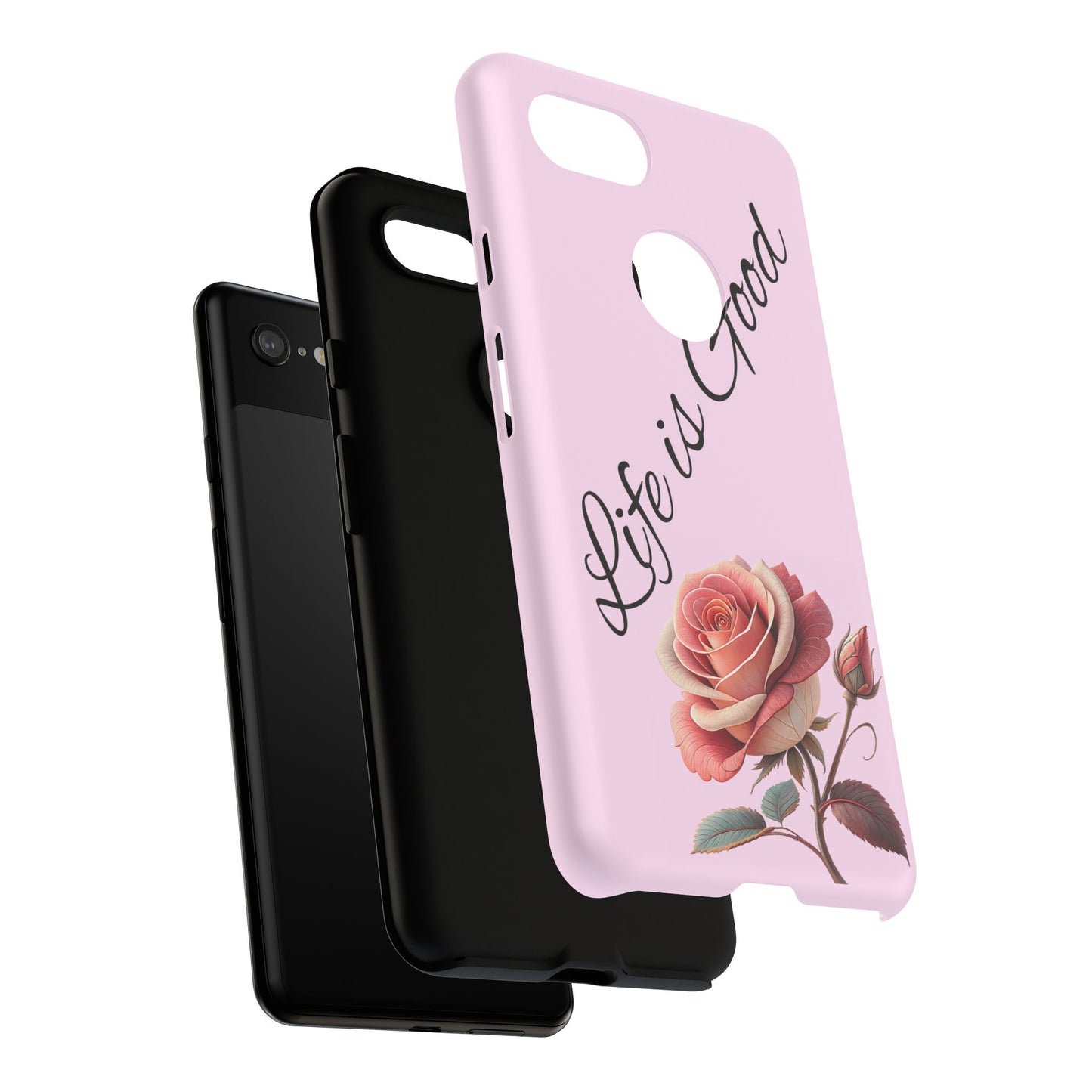 Roses & Positivity Phone Case - Floral Design, Life is Good, Tough Cases for Everyday Wear, Gift for Friends, Mother's Day, Spring [...]