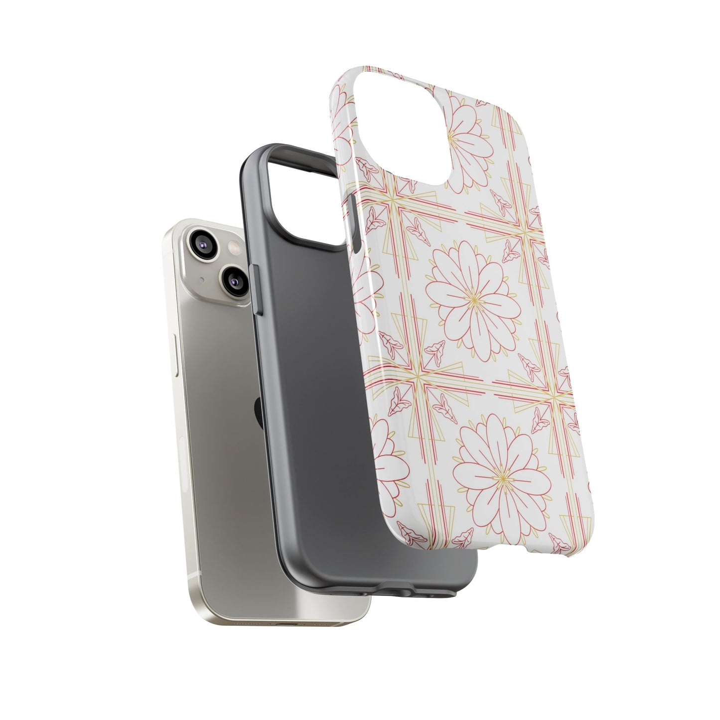 Floral Pattern Phone Case - Stylish Tough Case, Flower Design, Cute Mobile Cover, Phone Accessory, Gift for Her, Spring Style