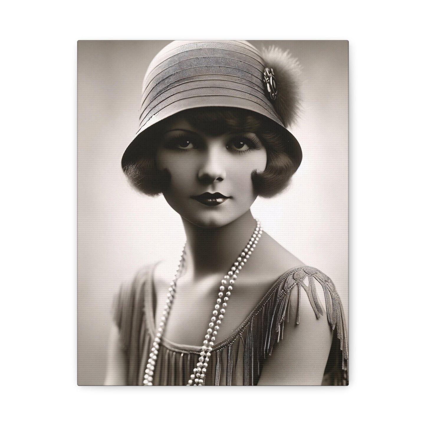Vintage 1920s Flapper Portrait Canvas