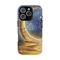 Moonlit Smile Phone Case — Starry Night Crescent Moon iPhone Cover