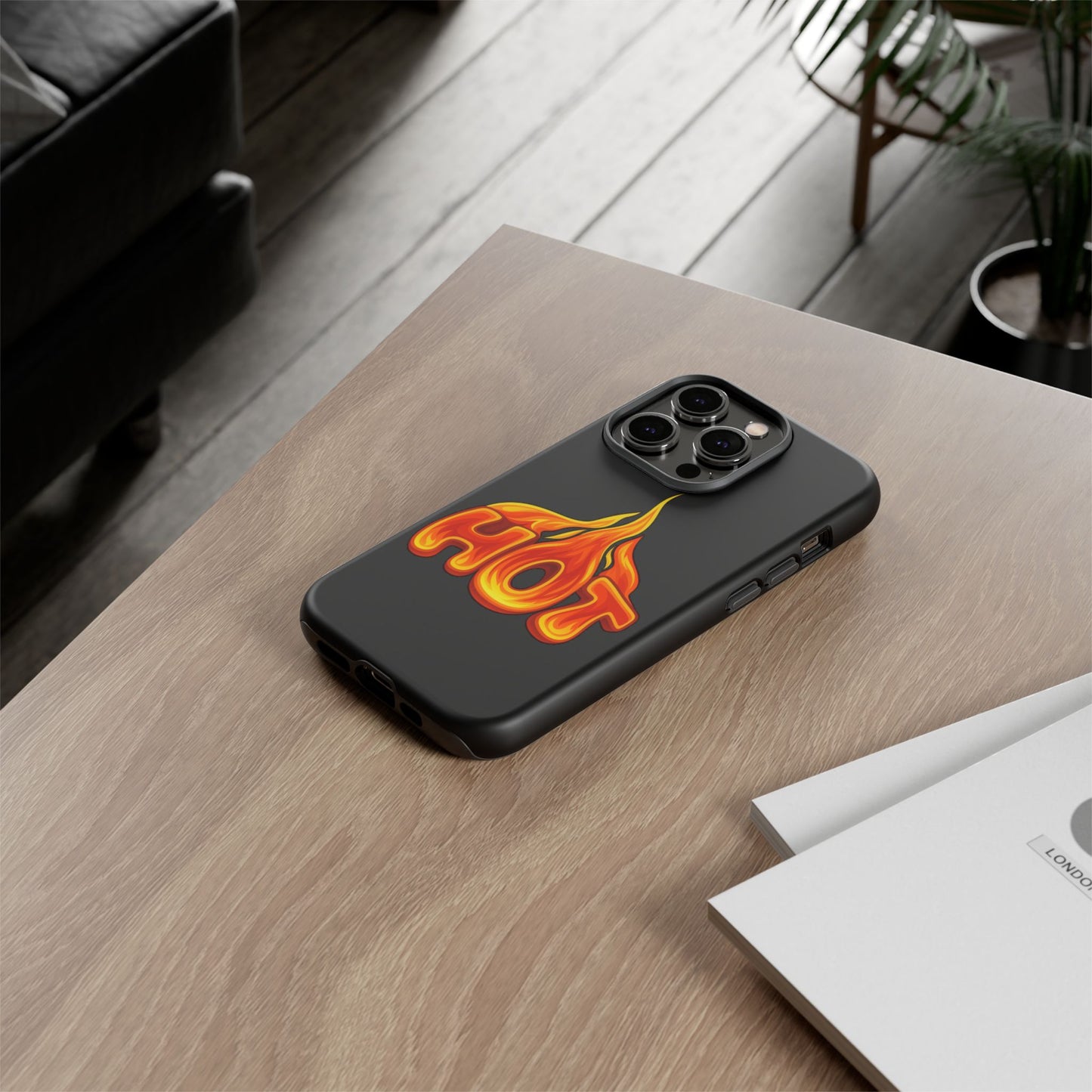 Stylish Phone Case, Hot Flames Design, Gift for Teens, Trendy Accessory, Protective Cover, Unique Phone Case