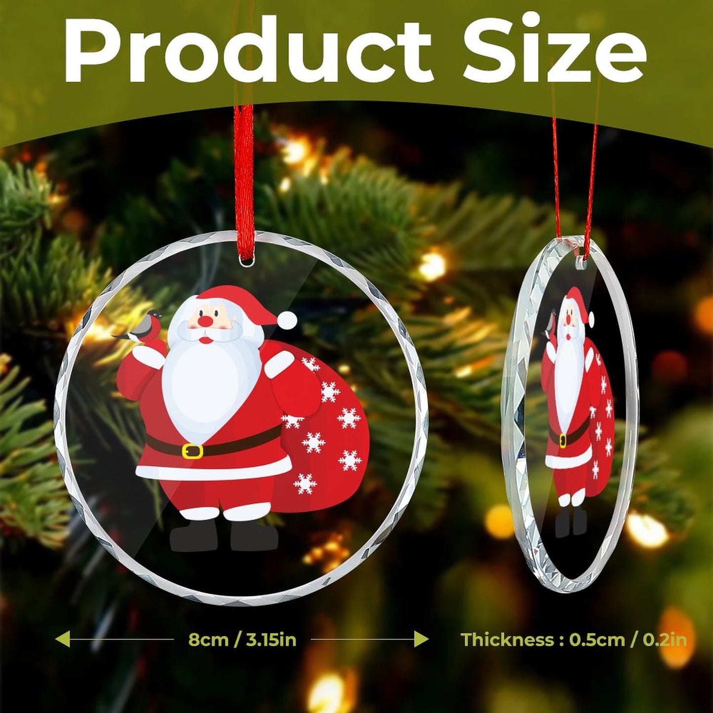 Glass Circular Ornament Pendant