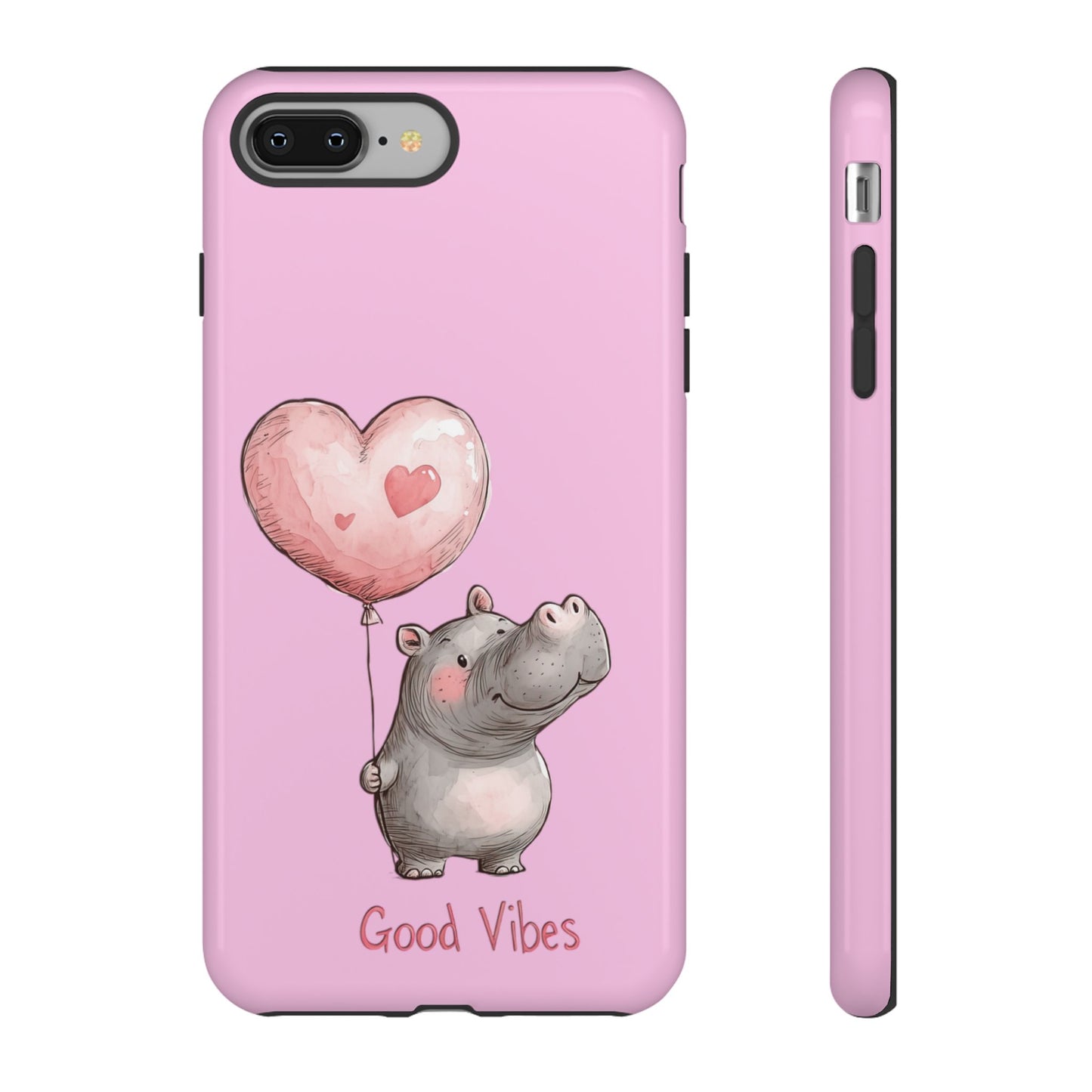 Cute Hippo Phone Case | Good Vibes, Gift for Friends, Cute Phone Accessories, Animal Lover Gift, Happy Phone Cover