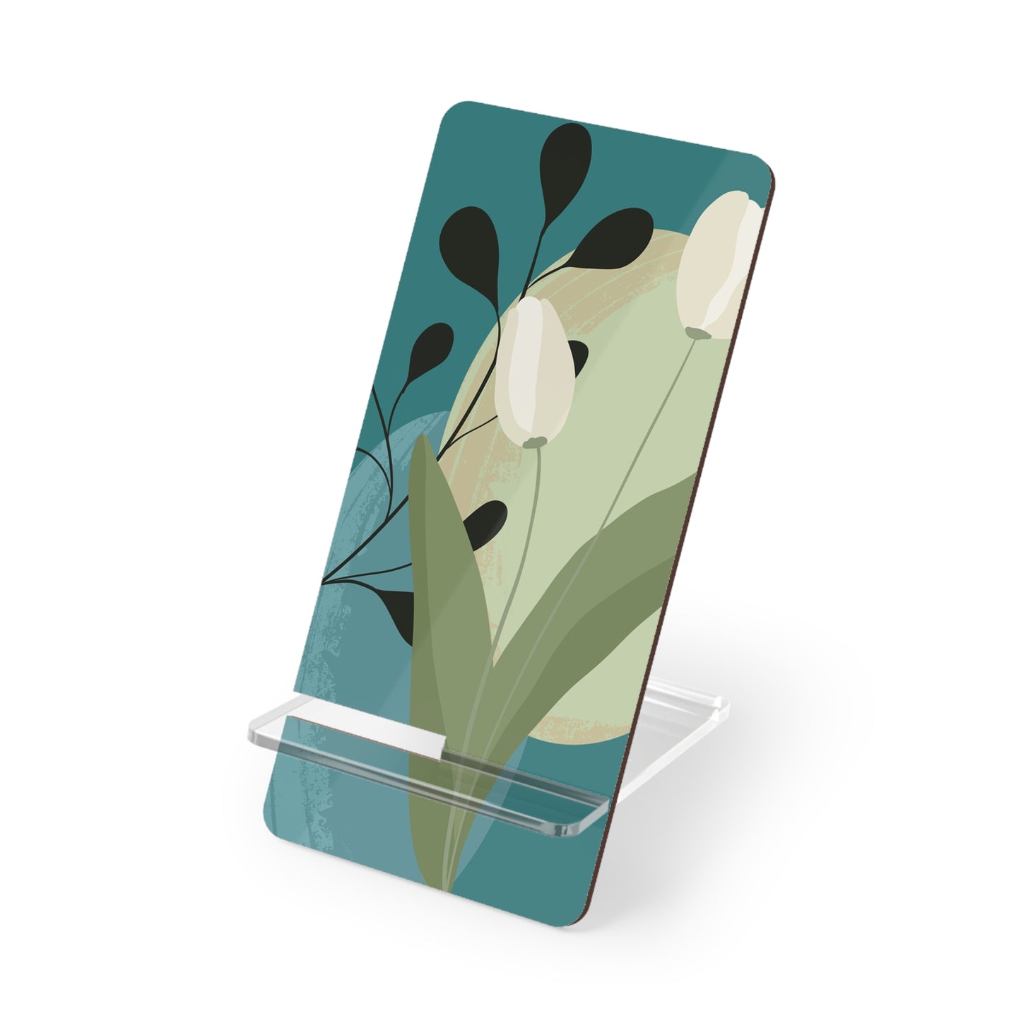 Decorative Phone Stand, Floral Smartphone Holder, Modern Desk Accessory, Gift for Tech Lovers, Home Office Decor, Functional Desk Organizer