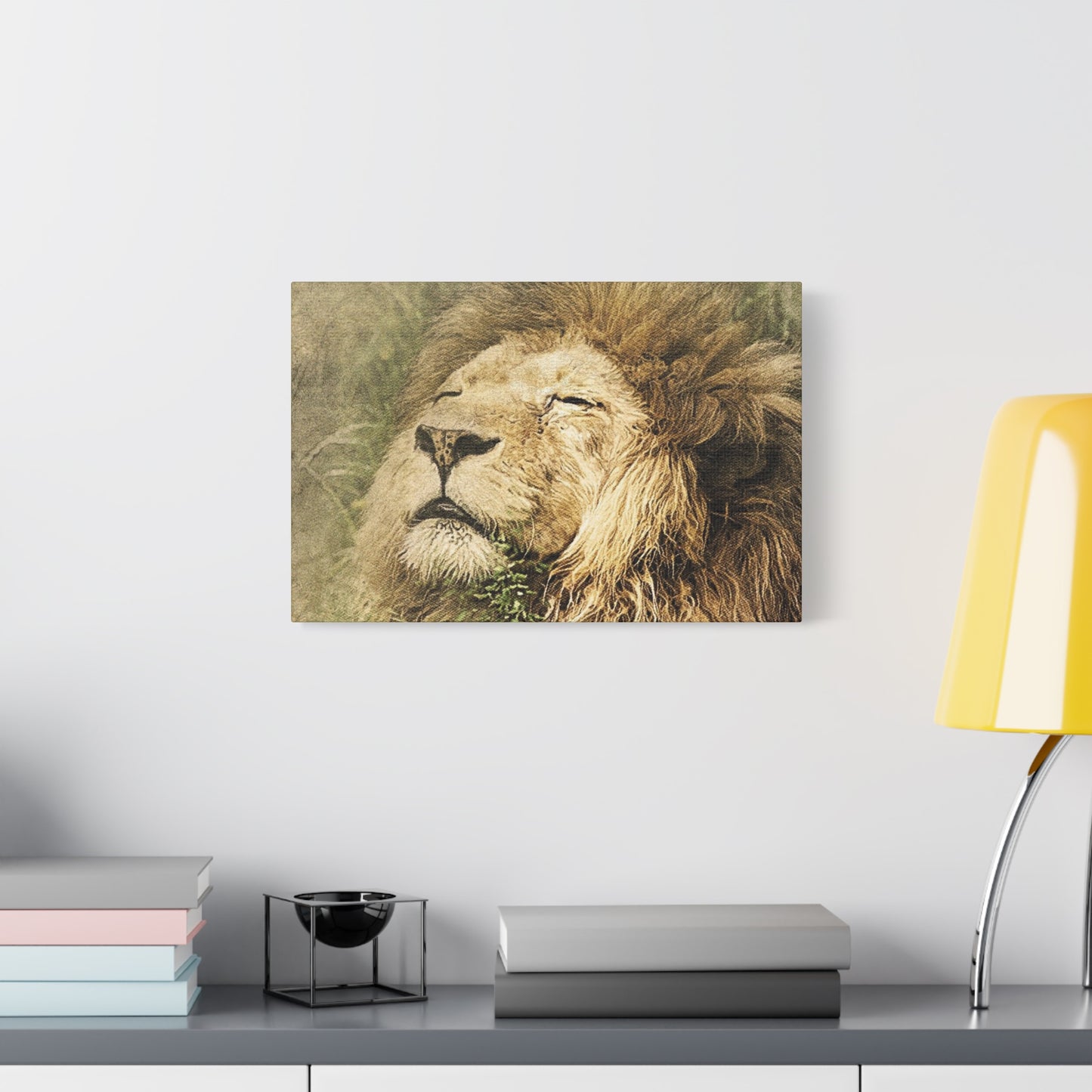 Lion Portrait Matte Canvas Print — Stretched 1.25" Wall Art