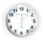 Monogram T Floral Wall Clock — Elegant Blue Initial T Home Decor