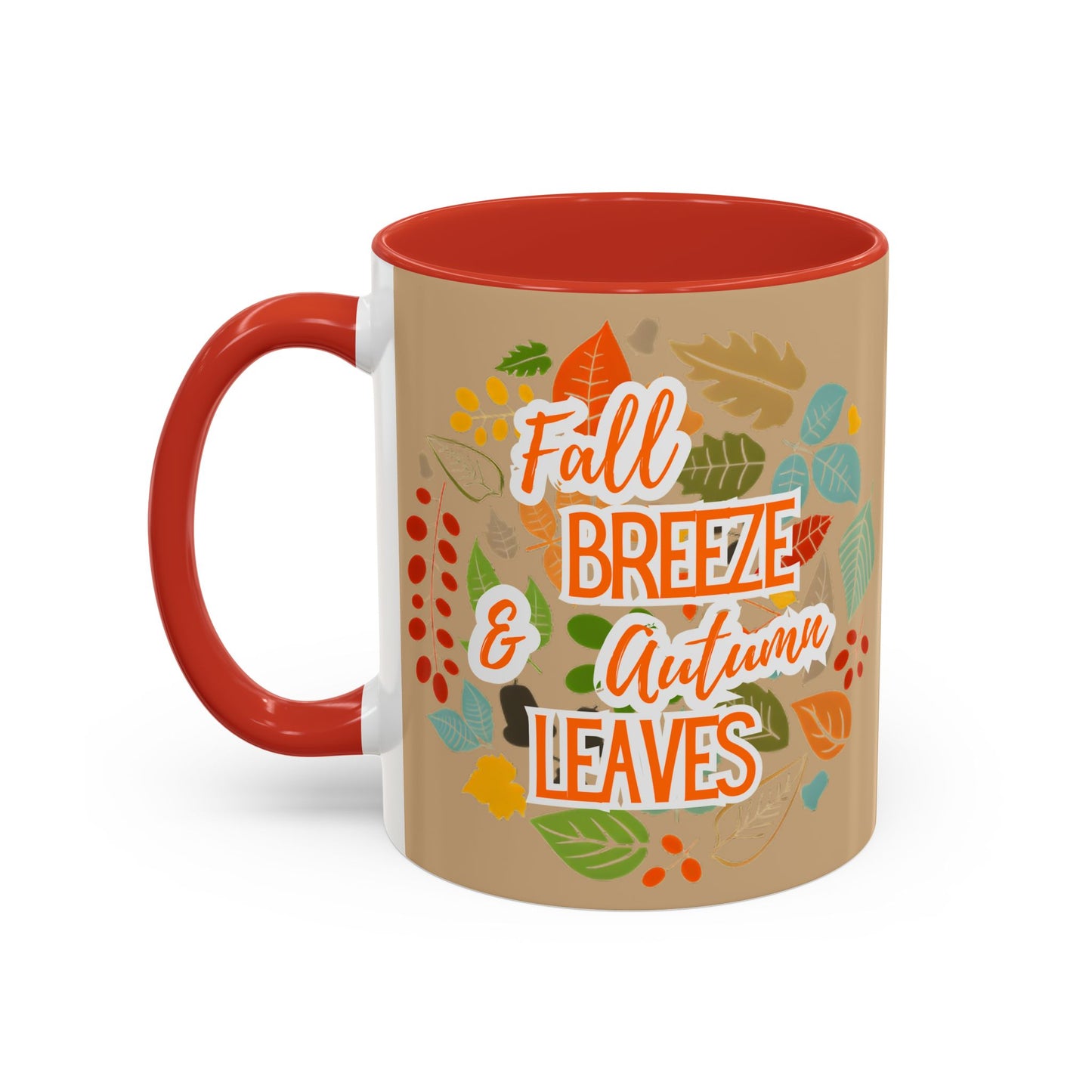 Fall Breeze & Leaves Coffee Mug, Autumn Mug, Seasonal Drinkware, Cozy Kitchen Decor, Perfect Gift for Fall Lovers