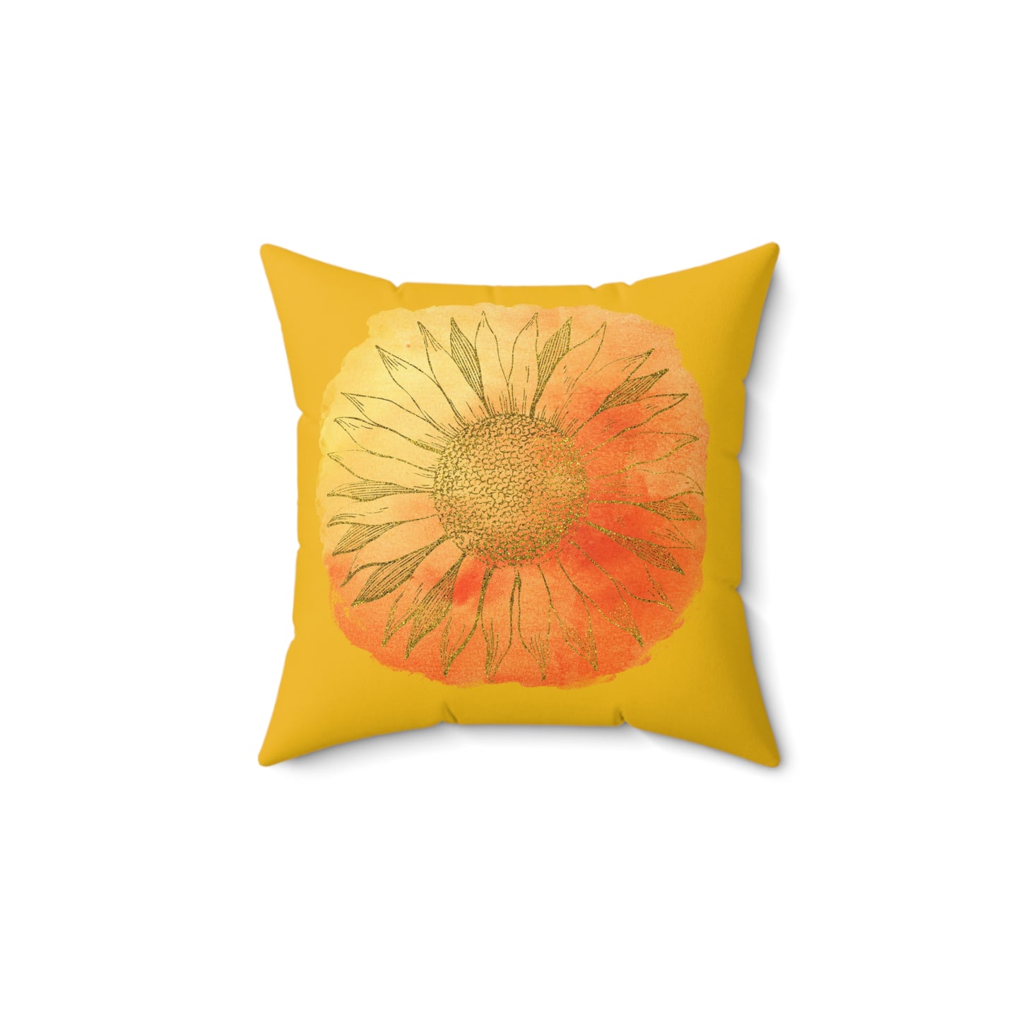 Sunflower Decorative Pillow, Bright Yellow Floral Cushion, Home Décor, Living Room Accent, Gift for Garden Lovers, Spring Decor