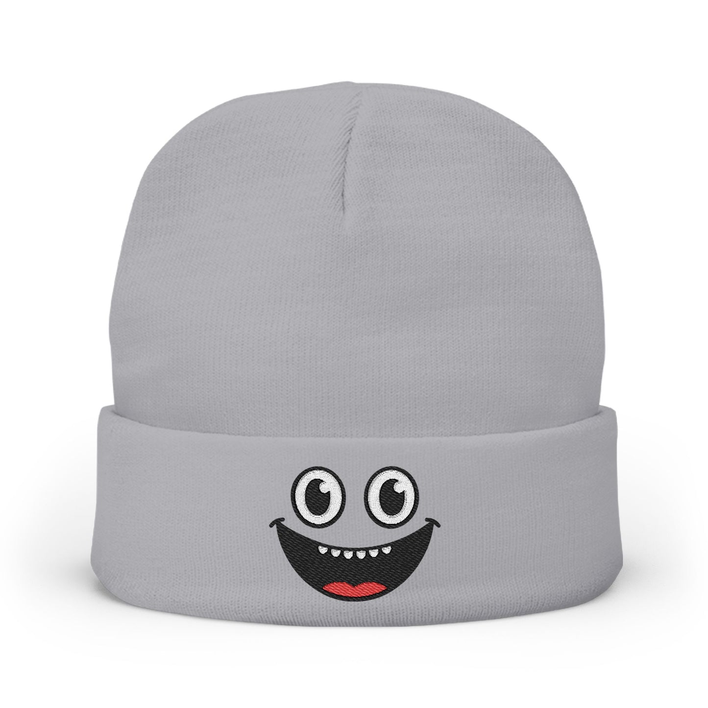 Smiley Face Knit Beanie - Cozy Winter Hat for Kids & Adults, Cute Gift for Birthdays, Holidays, Winter Fun