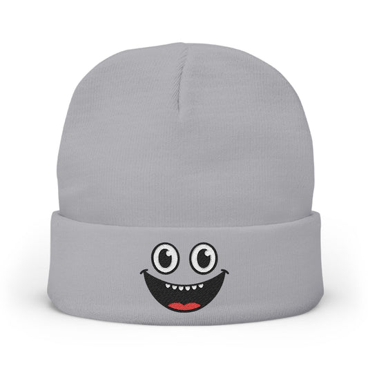 Smiley Face Knit Beanie - Cozy Winter Hat for Kids & Adults, Cute Gift for Birthdays, Holidays, Winter Fun