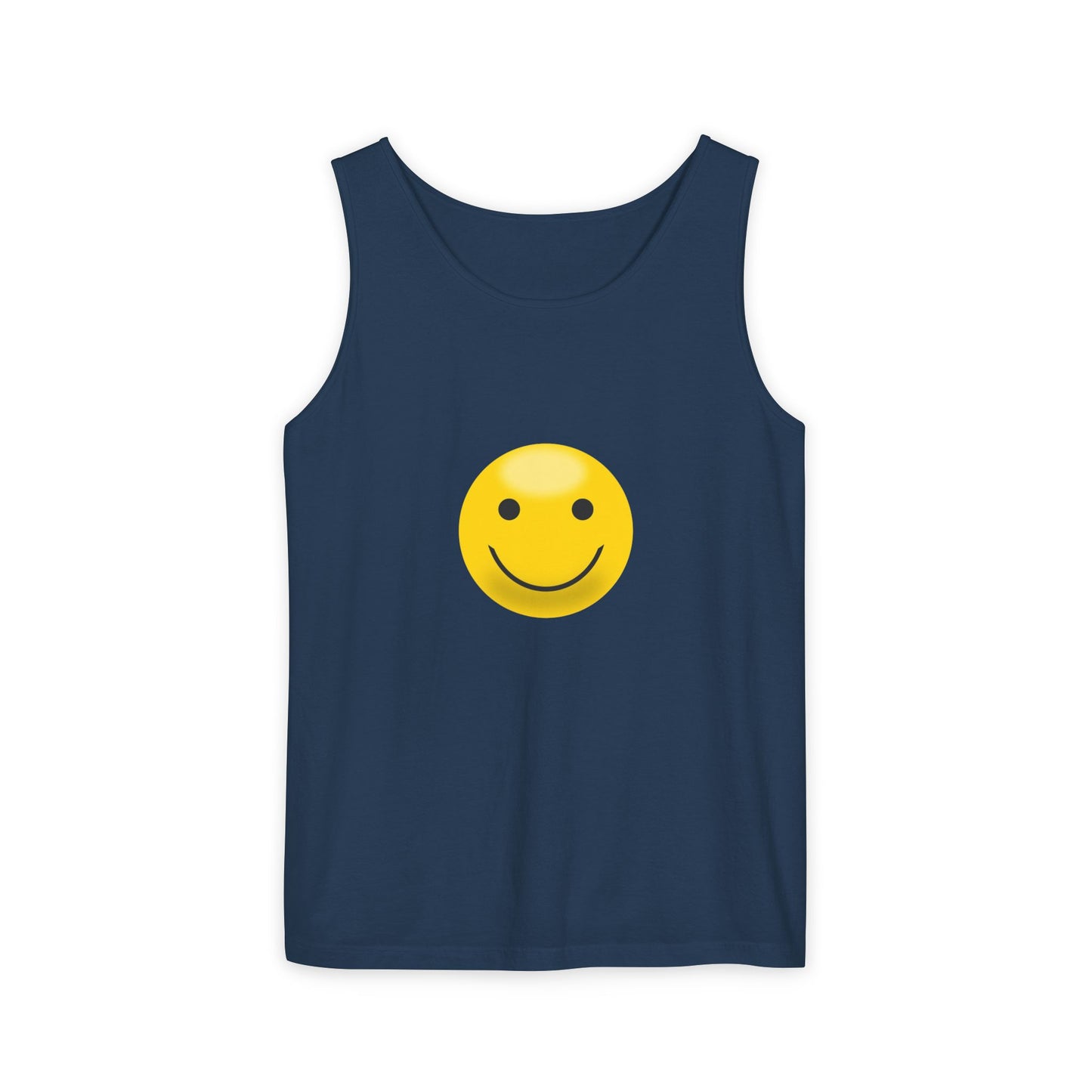 Smiley Face Tank Top, Summer Shirt, Casual Wear, Beach Outing, Gift for Friends, Positive Vibes Apparel