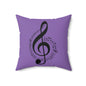 Musical Notes Pillow | Purple Throw Cushion for Music Lovers, Home Decor, Gift for Musicians, Note Design