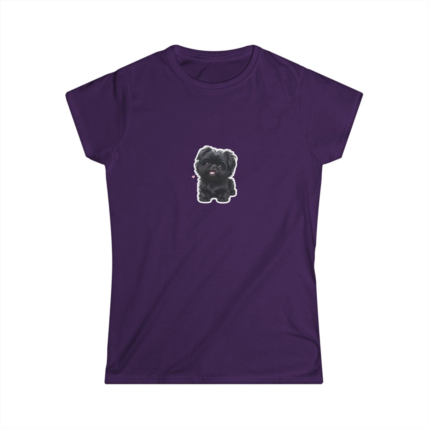 Cute Dog Graphic Women's Softstyle Tee, Pet Lover Gift, Casual Wear, Dog Mom Shirt, Animal Lover Top, Birthday Gift, Everyday Comfort