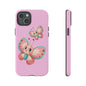 Cute Butterfly Phone Case, Tough Phone Cover, Girly Phone Accessory, Unique Gift for Her, Kids Phone Case, Floral Design Case