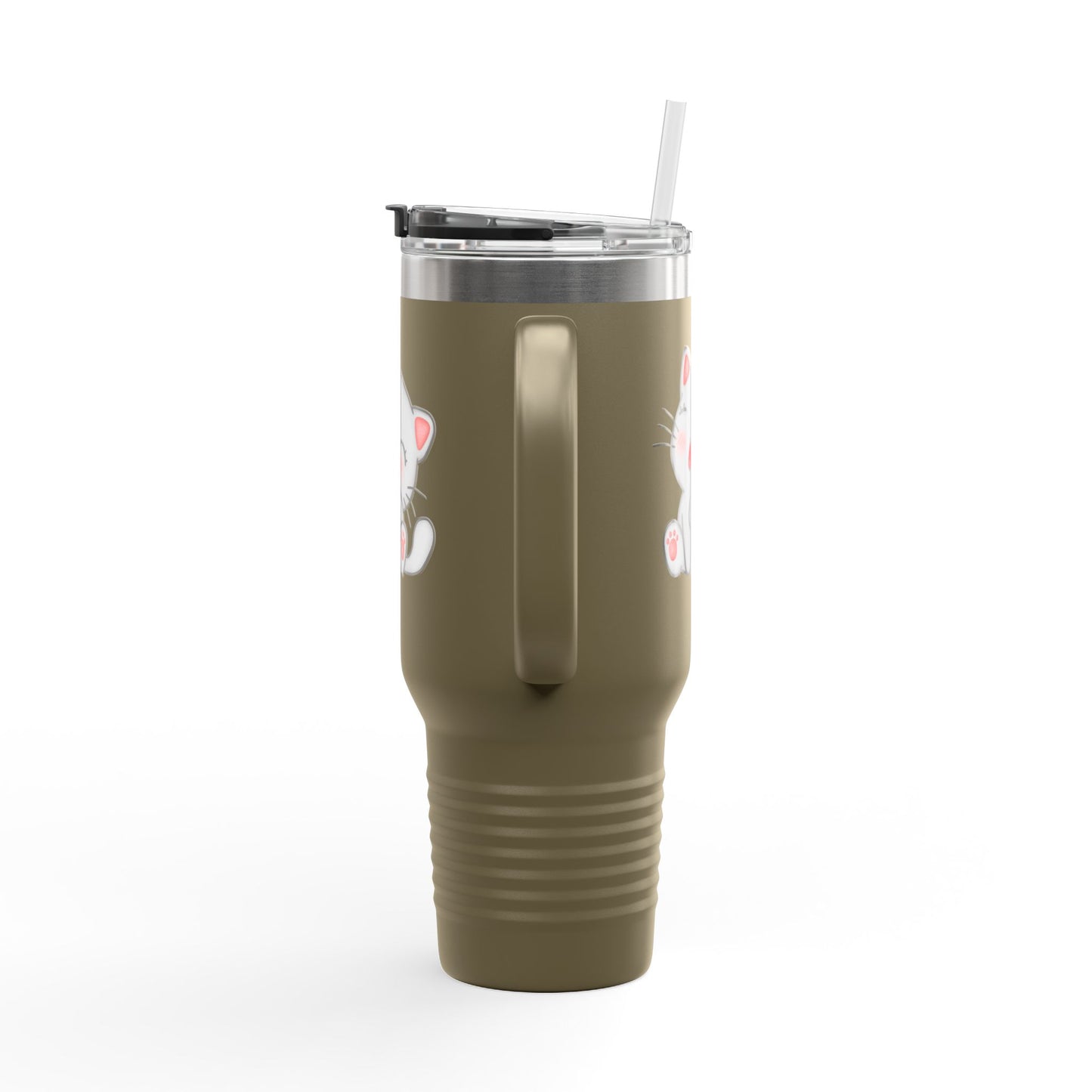 Cute Cat Insulated Travel Mug, 40oz | Funny Coffee Mug for Cat Lovers, Animal Lover Gift, Travel Tumbler, Pet Themed Drinkware