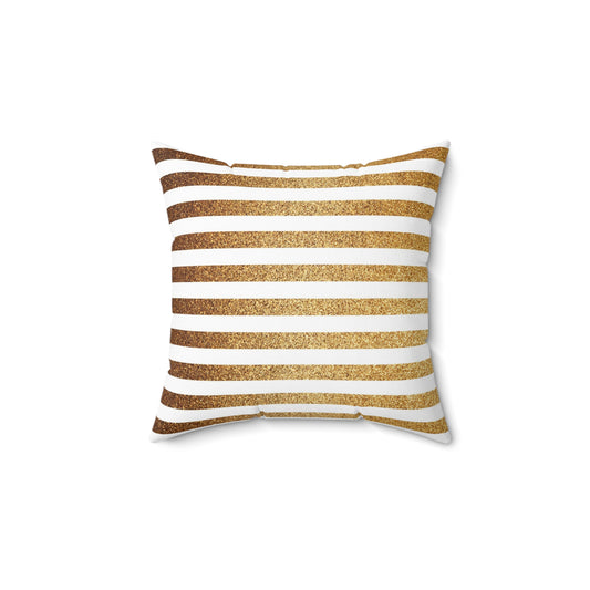 Golden Stripes Decorative Pillow, Modern Home Decor, Cozy Living Room Cushion, Throw Pillow for Bed, Gift for Housewarming