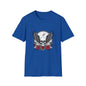 Skull Wings T‑Shirt – Crescent Moon & Red Roses Gothic Graphic Tee