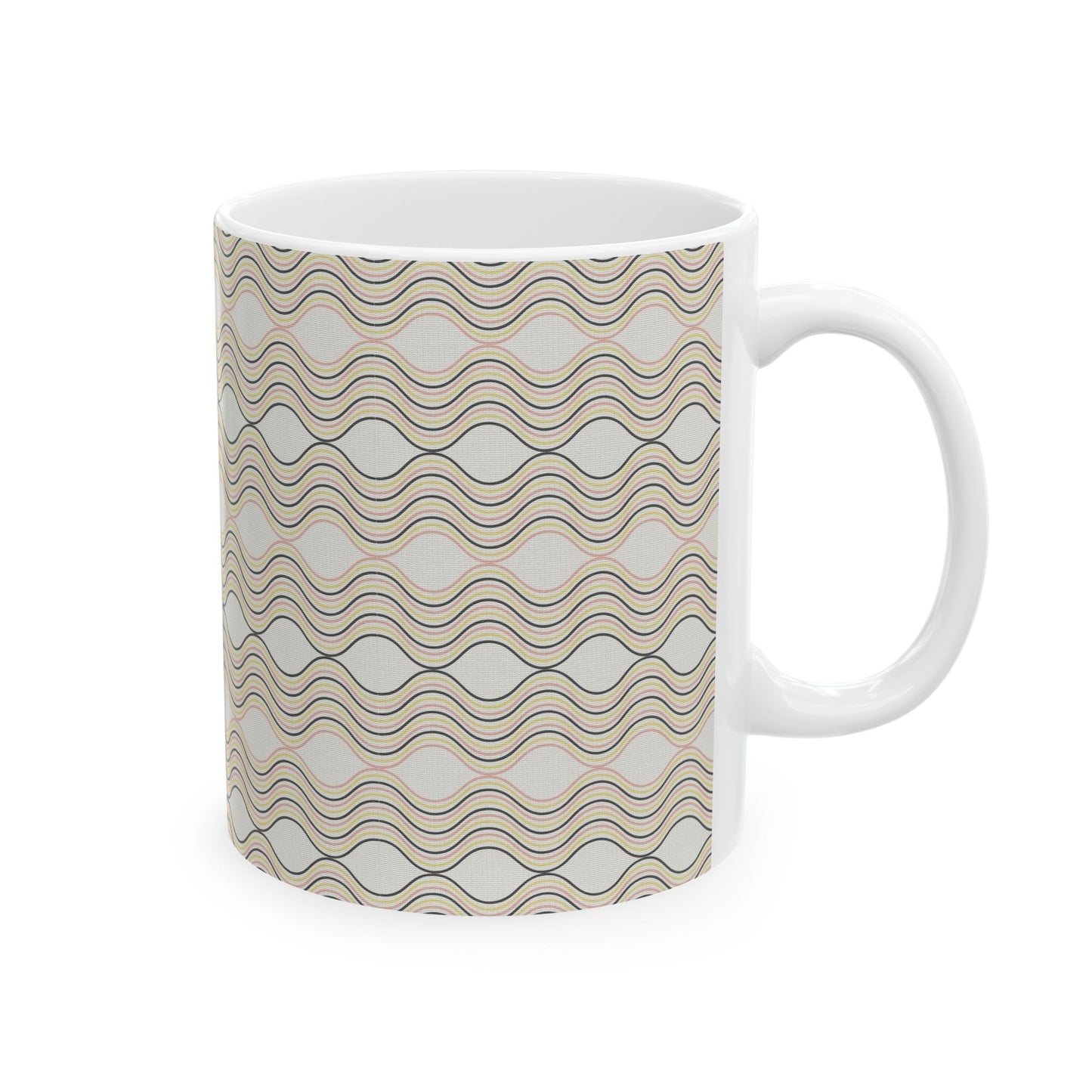 Wave Pattern Ceramic Mug - Cozy Coffee Cup, Unique Gift for Tea Lovers, Home Decor, Housewarming, Birthday, Holiday