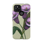Floral Phone Case - Tough Cases, Purple Flower Design, Cell Phone Accessories, Gift for Her, Nature Lover Essentials