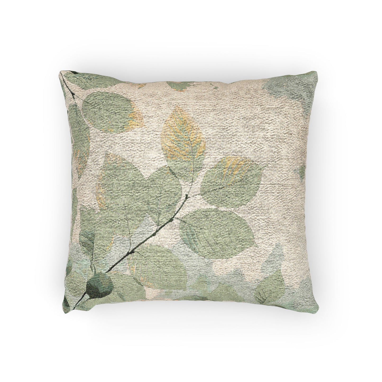 Leafy Woven Pillow for Cozy Homes, Nature-Inspired Decorative Cushion, Plant Lover Gift, Home Decor, Relaxing Atmosphere