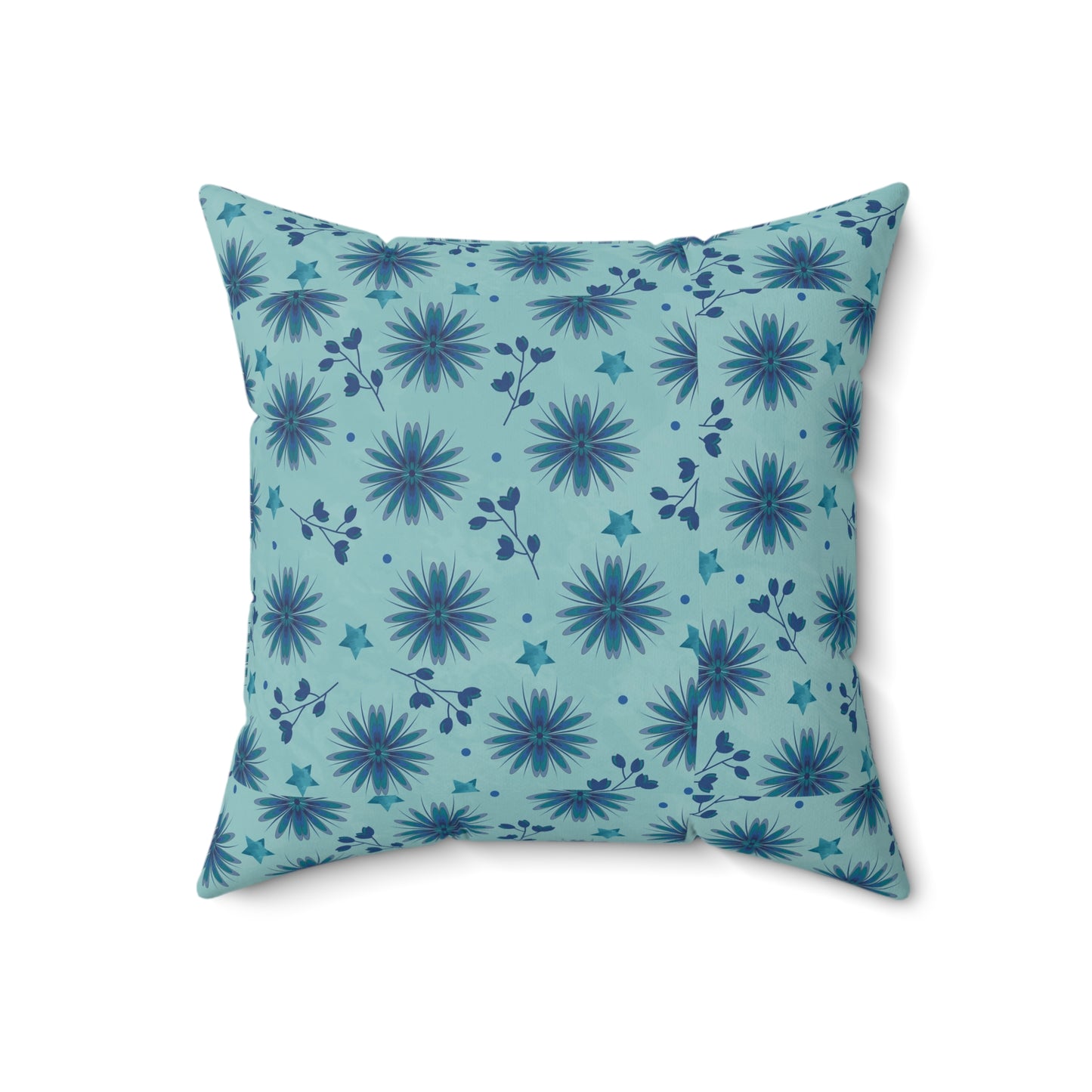 Blue Floral Decorative Pillow, Cozy Couch Accent, Home Decor, Gift for Her, Boho Throw Pillow
