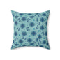 Blue Floral Decorative Pillow, Cozy Couch Accent, Home Decor, Gift for Her, Boho Throw Pillow