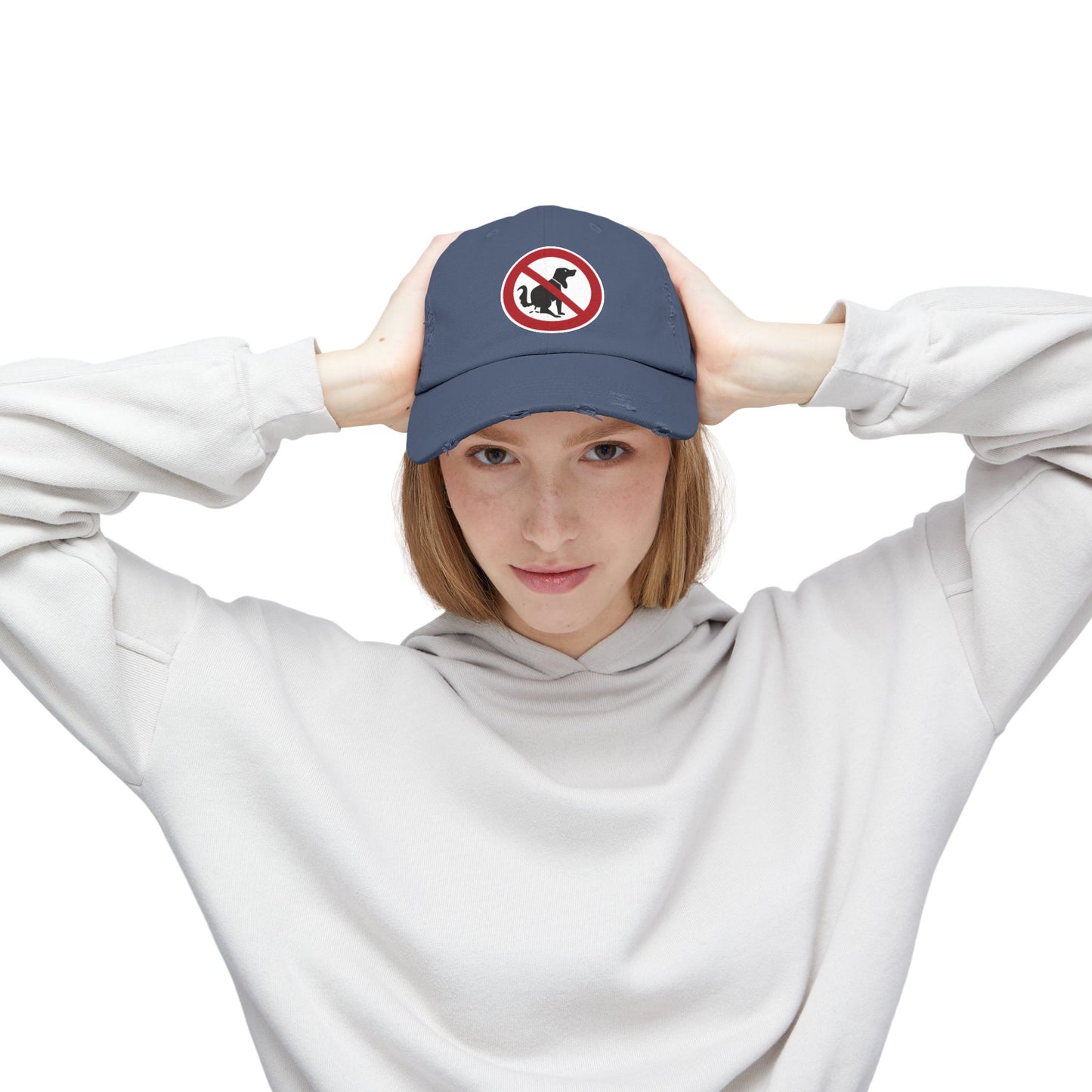 Unisex Distressed Cap with No Dogs Allowed Design | Casual Wear, Dog Owners Gift, Trendy Cap for Pet Lovers, Outdoor Style