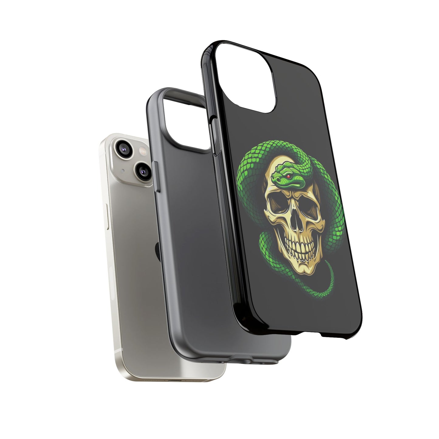Skull & Snake Phone Case | Tough Cases, Protective Cover, Edgy Phone Accessories, Gothic Gift, Halloween Decor