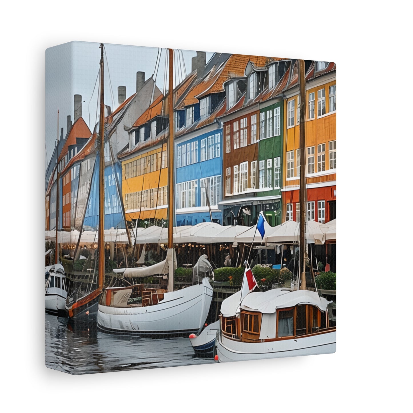 Coastal Canvas Print, Vibrant Harbor Art, Nautical Home Decor, Gift for Sailors, Maritime Wall Art