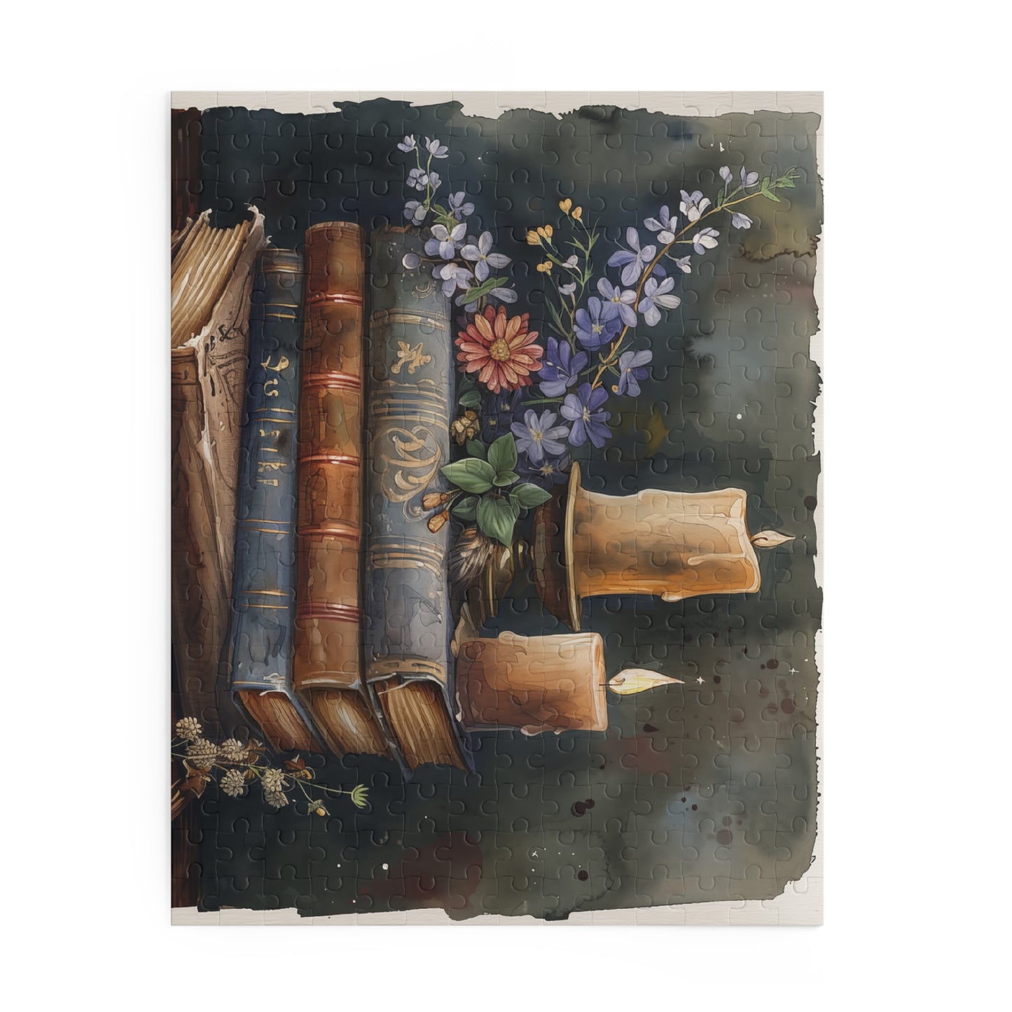 Cozy Candlelit Books Puzzle - Perfect Gift for Book Lovers, Family Activity, Home Decor, Relaxation, Fun Challenges