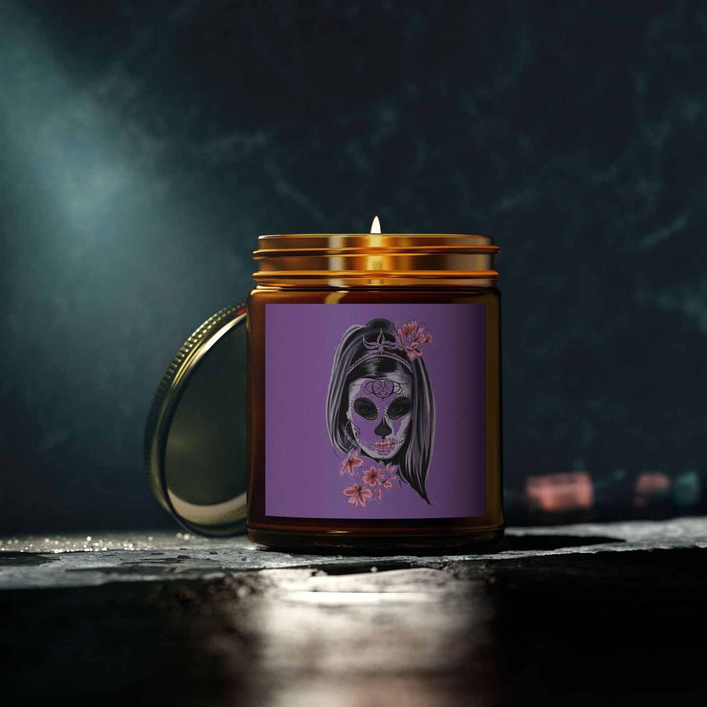 Day of the Dead Scented Candles, Coconut Apricot Wax, Spider Web Decor, Cozy Home Fragrance, Fall Decor, Gift for October