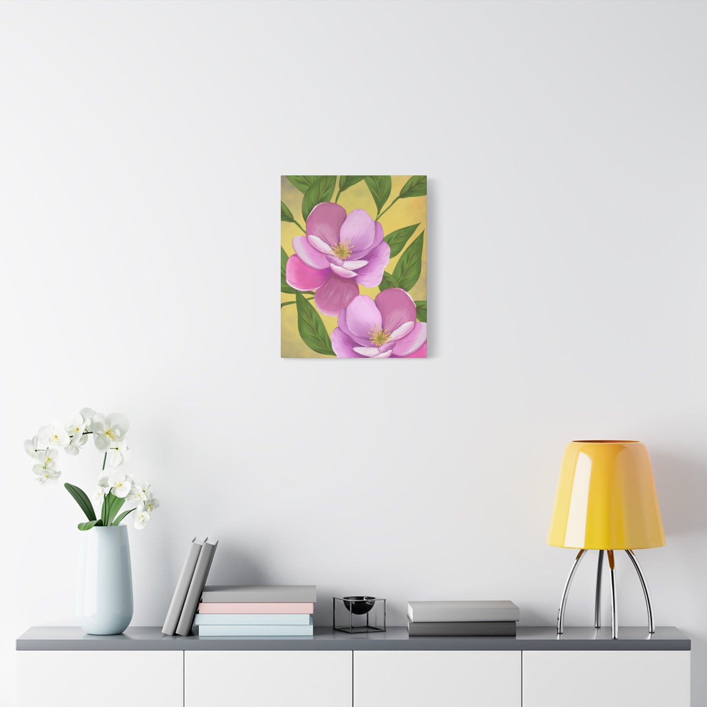 Matte Canvas, Stretched, 1.25" Tulips Pink and Purple Flowers