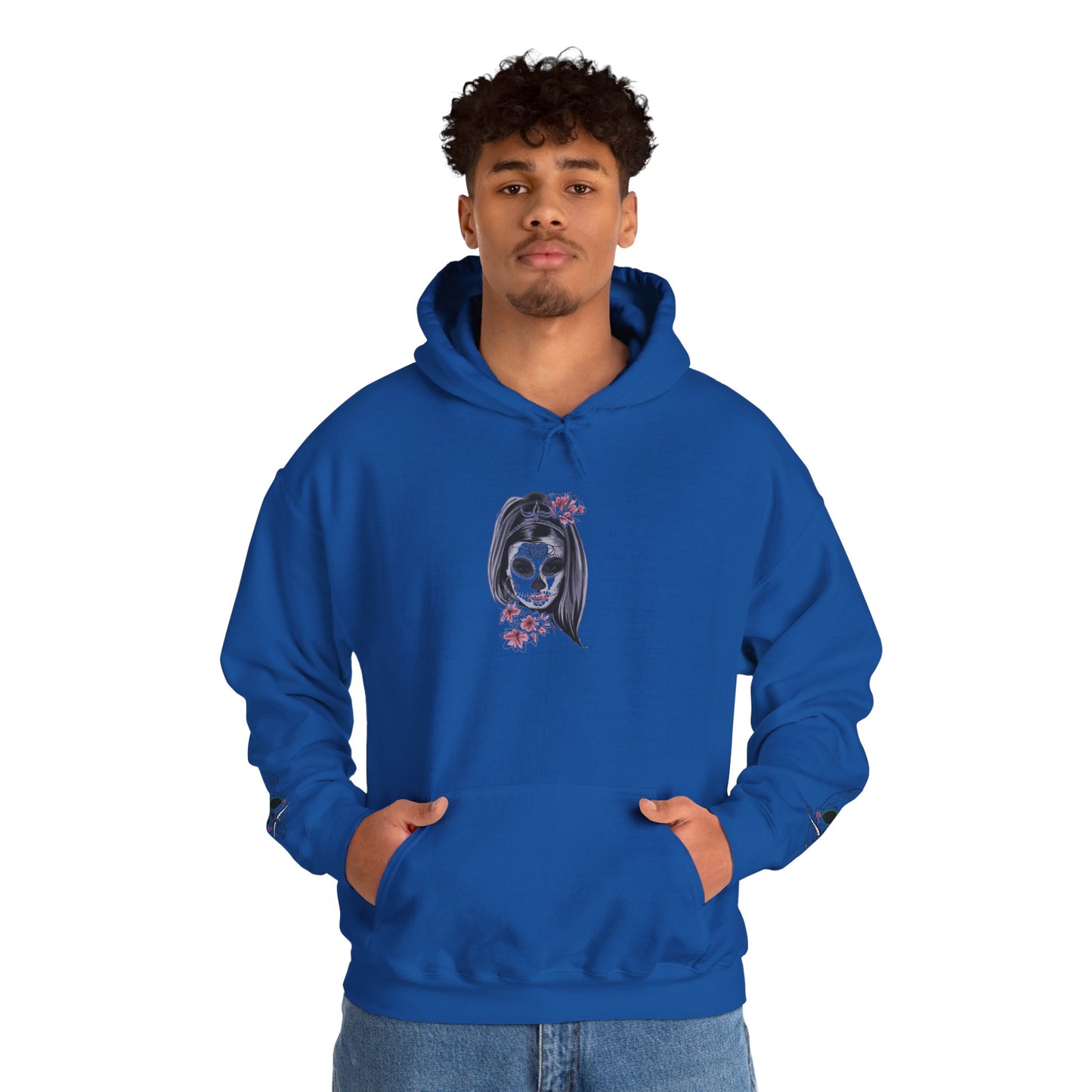 Day of the Dead Hoodie | Unisex Heavy Blend Sweatshirt, Skull Art, Mexican Holiday Apparel, Halloween Costume, Festival Gear