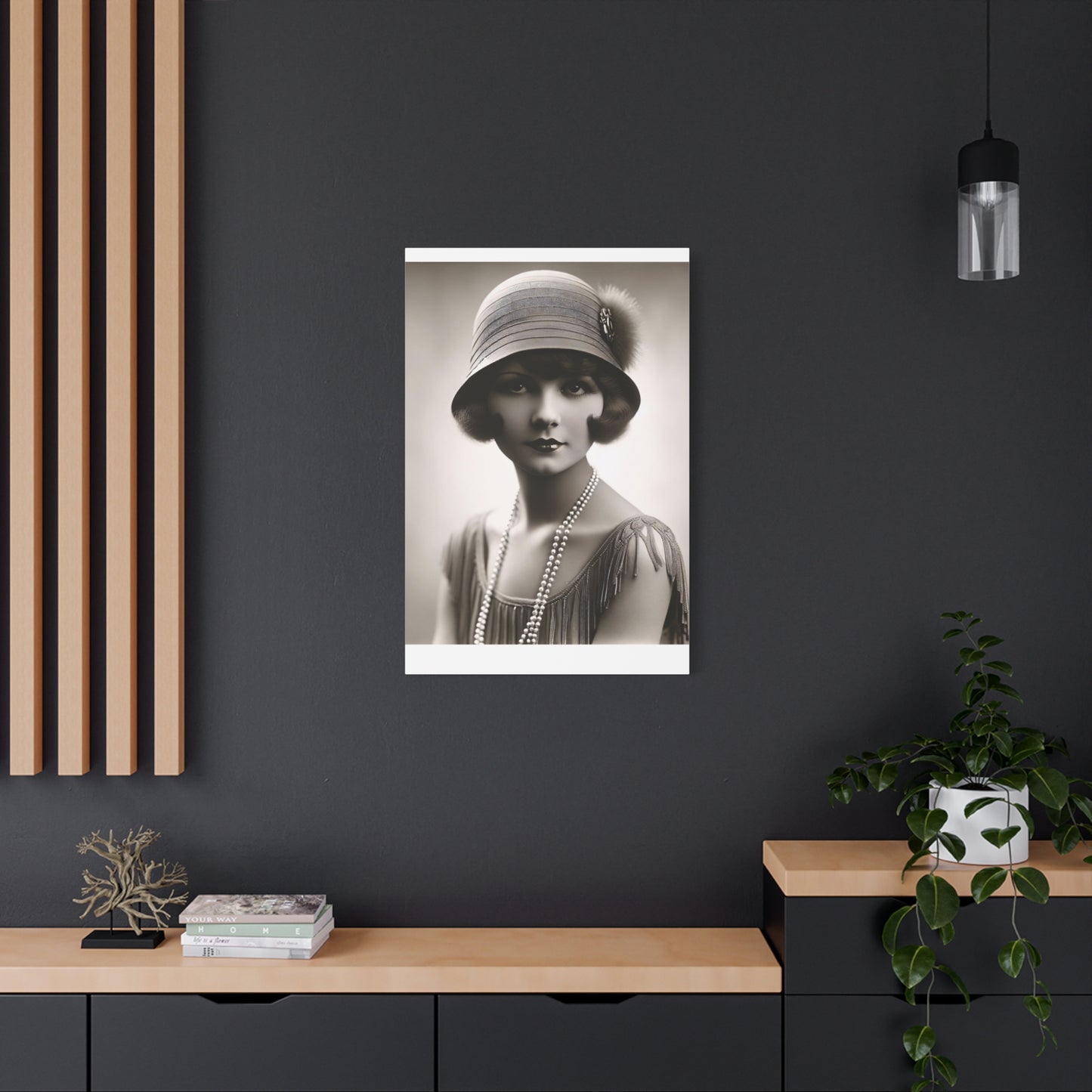 Vintage 1920s Flapper Portrait Canvas