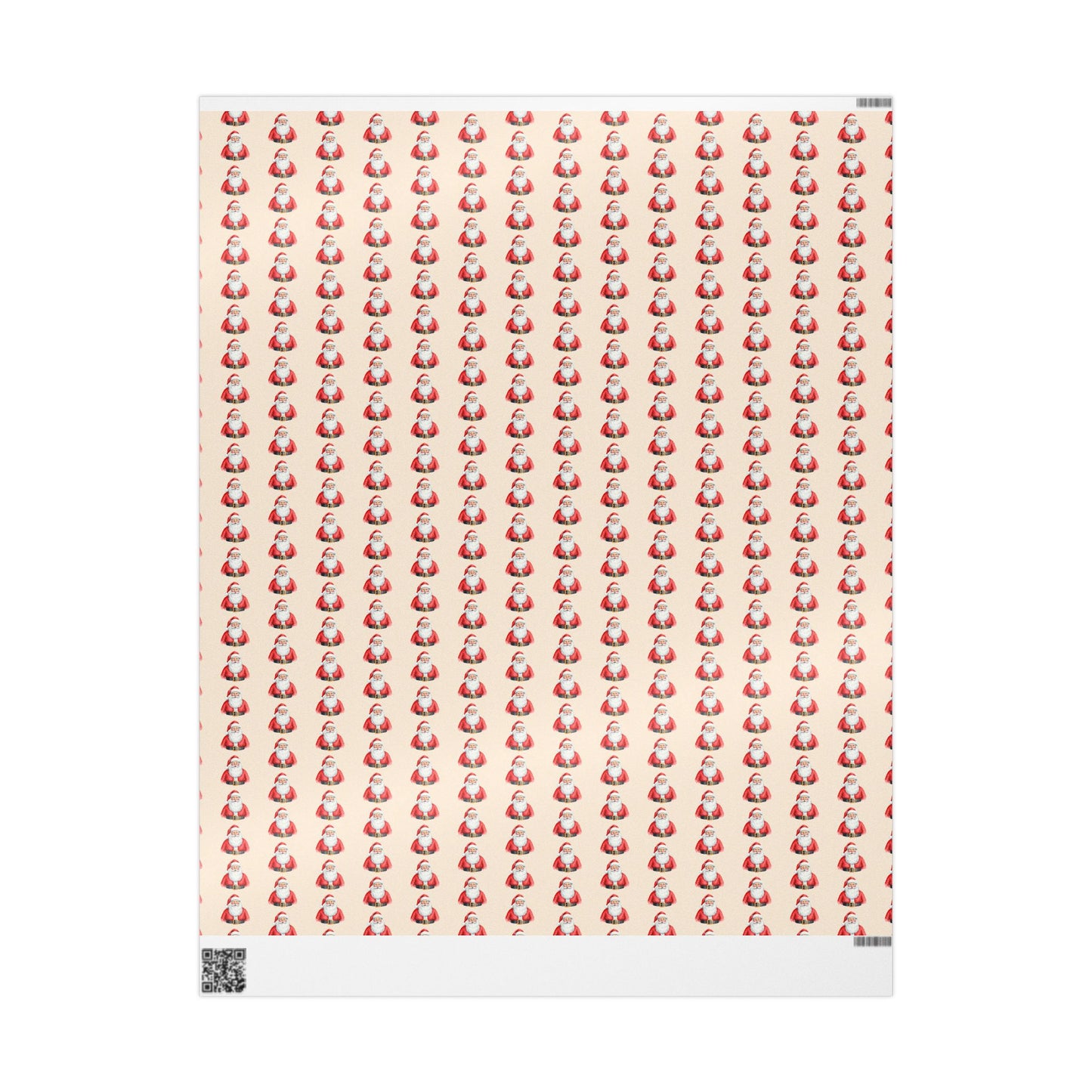 Santa Pattern Wrapping Paper Roll — Vintage Christmas Gift Wrap