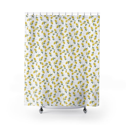 Lemon Grove Shower Curtain, Bright Bathroom Decor, Citrus-Themed Gift, Fresh Lemon Design, Unique Home Accessory