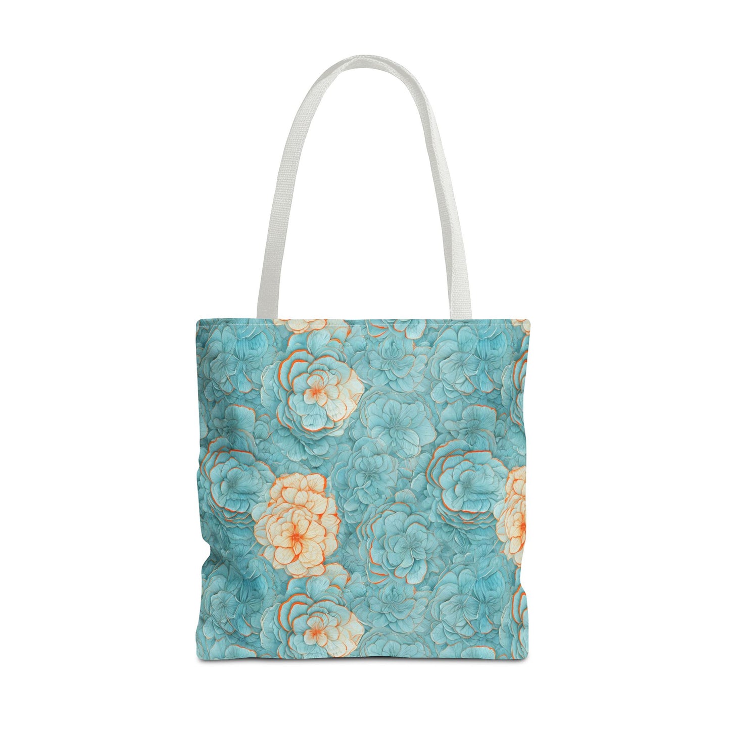 Floral Watercolor Tote Bag — Teal Succulent Pattern
